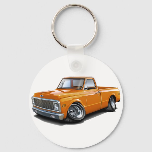 1970-72 Chevy C10 Orange Truck Key Ring (Front)