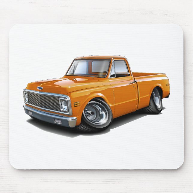 1970-72 Chevy C10 Orange Truck Mouse Mat (Front)