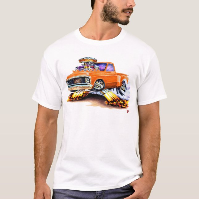 1970-72 Chevy C10 Orange Truck T-Shirt (Front)