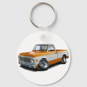 1970-72 Chevy C10 Orange-White Truck Key Ring