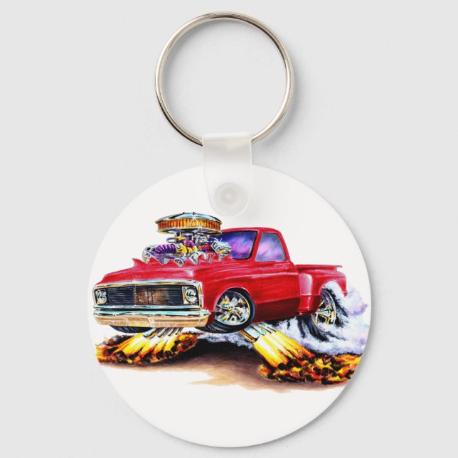 1970-72 Chevy C10 Red Truck Key Ring (Front)