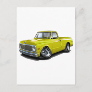 1970-72 Chevy C10 Yellow Truck Postcard