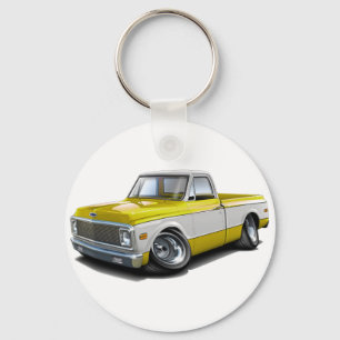 1970-72 Chevy C10 Yellow-White Truck Key Ring