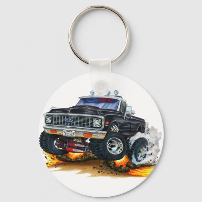 1970-72 Chevy CK1500 Black Truck Key Ring (Front)