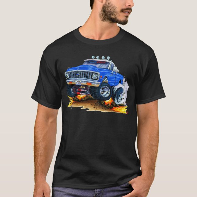 1970-72 Chevy CK1500 Blue Truck T-Shirt (Front)