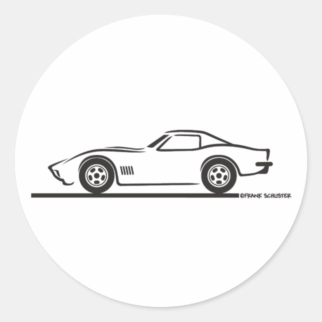 1970-72 Corvette Classic Round Sticker (Front)
