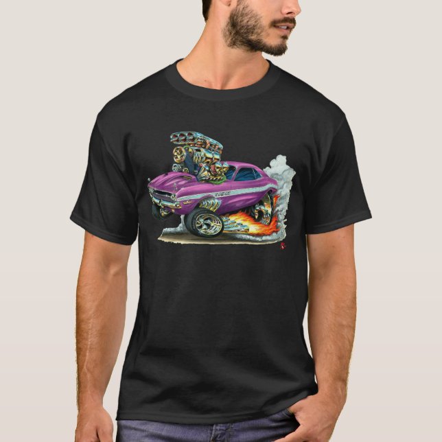 1970-72 Dodge Challenger Purple Car T-Shirt (Front)