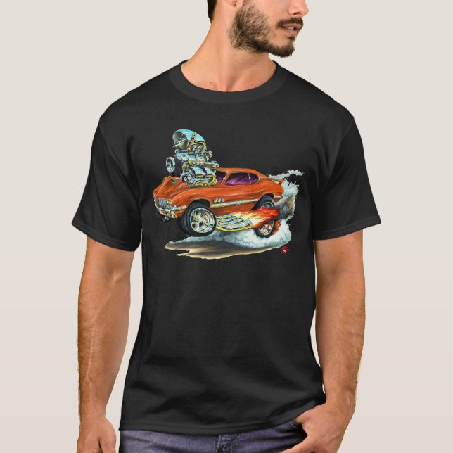 1970-72 Olds Cutlass 442 Orange Car T-Shirt (Front)