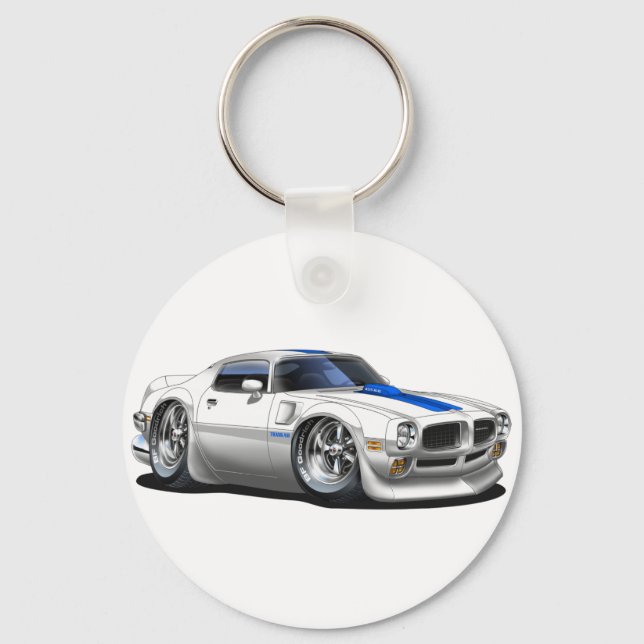 1970/72 Trans Am White Car Key Ring (Front)