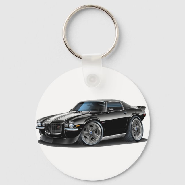 1970-73 Camaro Blk/Wht Car Key Ring (Front)