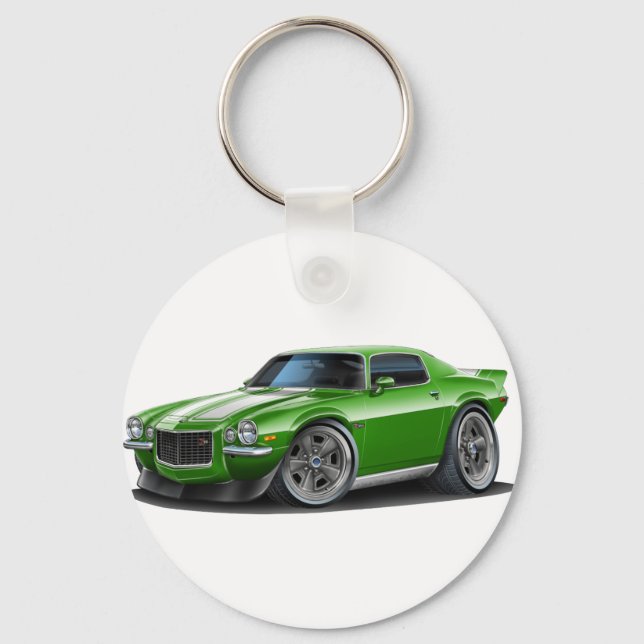 1970-73 Camaro Grn/Wht Car Key Ring (Front)
