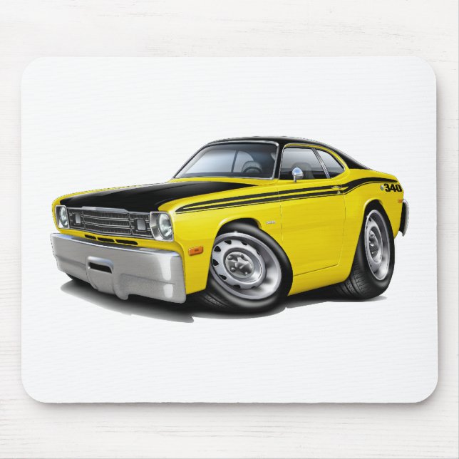 1970-74 Duster 340 Yellow Car Mouse Mat (Front)