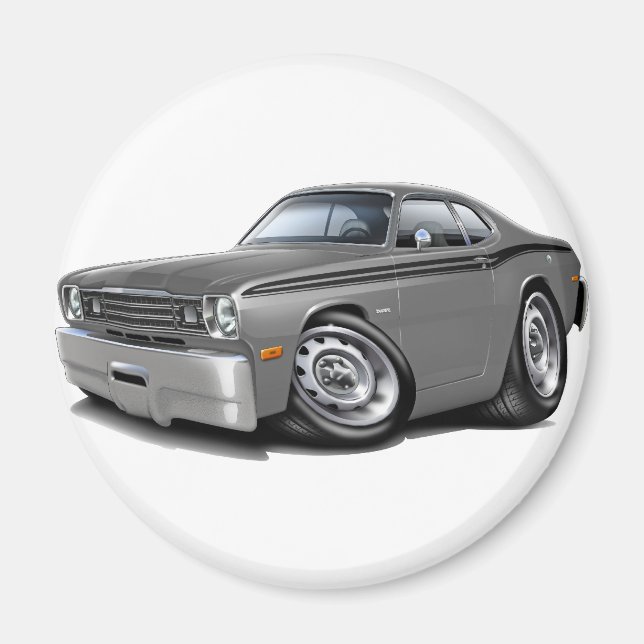 1970-74 Duster Grey-Black Car Magnet (Front)