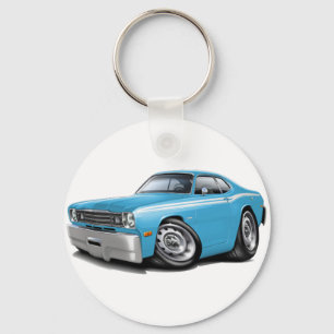 1970-74 Duster Lt Blue-White Car Key Ring