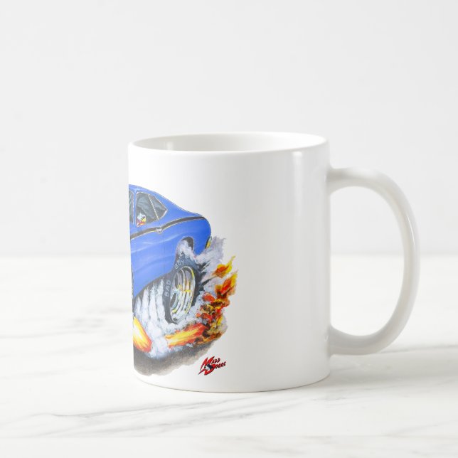 1970-74 Plymouth Duster Blue Car Coffee Mug (Right)