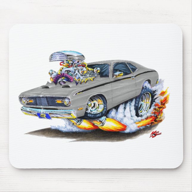 1970-74 Plymouth Duster Grey Car Mouse Mat (Front)