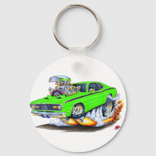 1970-74 Plymouth Duster Lime Car Key Ring (Front)