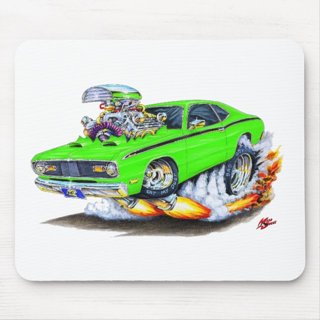 1970-74 Plymouth Duster Lime Car Mouse Mat (Front)