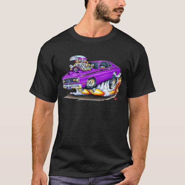 1970-74 Plymouth Duster Purple Car T-Shirt (Front)