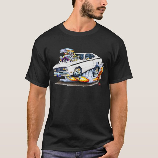 1970-74 Plymouth Duster White Car T-Shirt (Front)