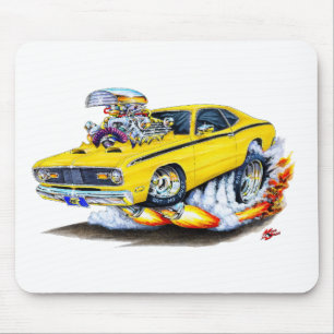 1970-74 Plymouth Duster Yellow Car Mouse Mat
