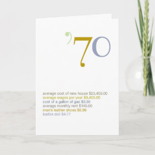 1970 Birthday Fun Facts Card
