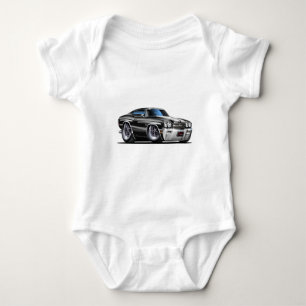 1970 Chevelle Black-White Car Baby Bodysuit