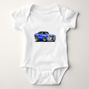 1970 Chevelle Blue-White Car Baby Bodysuit