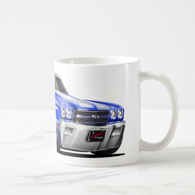 1970 Chevelle Blue-White Car Coffee Mug (Right)