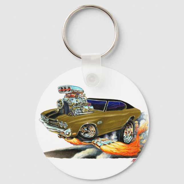 1970 Chevelle Brown Car Key Ring (Front)