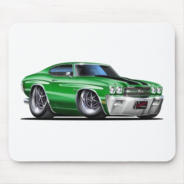 1970 Chevelle Green-Black Car Mouse Mat (Front)