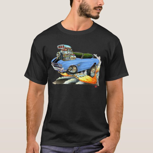 1970 Chevelle Lt Blue Car T-Shirt (Front)