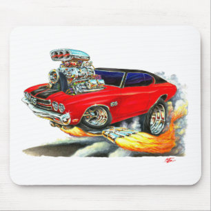1970 Chevelle Red-Black Top Car Mouse Mat