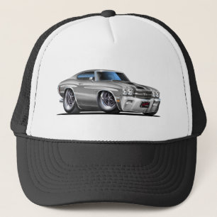 1970 Chevelle Silver-Black Car Trucker Hat