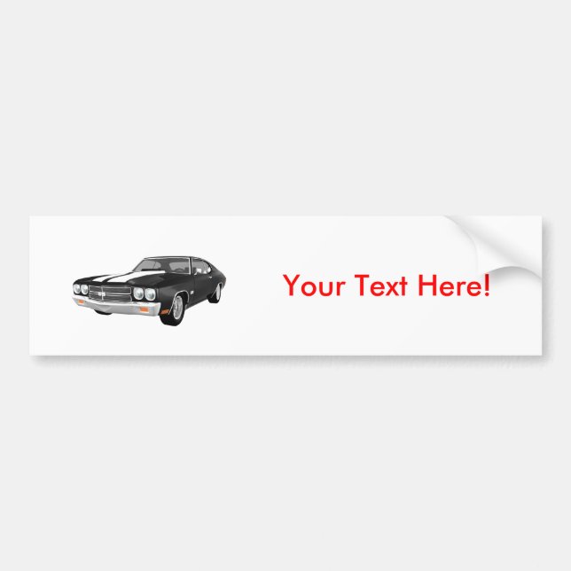 1970 Chevelle SS: Black Finish: Bumper Sticker (Front)