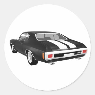 1970 Chevelle SS: Black Finish: Classic Round Sticker