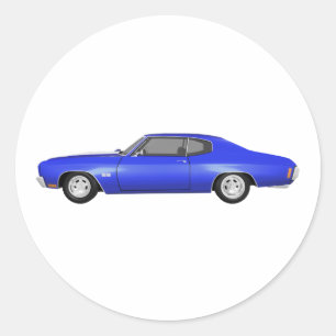 1970 Chevelle SS: Blue Finish: Classic Round Sticker