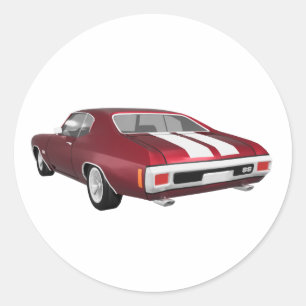 1970 Chevelle SS: Candy Apple Finish: Classic Round Sticker