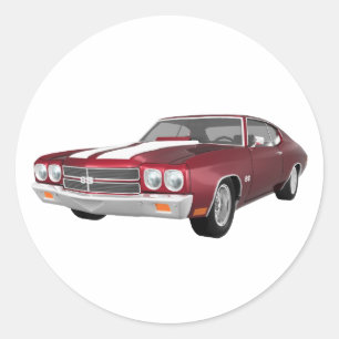 1970 Chevelle SS: Candy Apple Finish: Classic Round Sticker