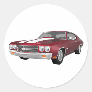1970 Chevelle SS: Candy Apple Finish: Classic Round Sticker