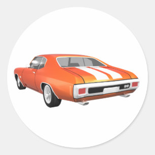 1970 Chevelle SS: Orange Finish: Classic Round Sticker