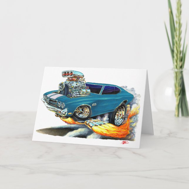 1970 Chevelle Teal Car Card (Front)