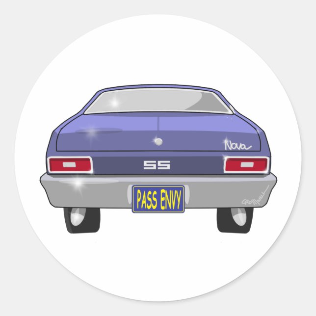 1970 Chevrolet Nova SS Classic Round Sticker (Front)
