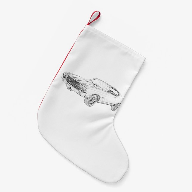 1970 chevy chevelle small christmas stocking (Front (Hanging))