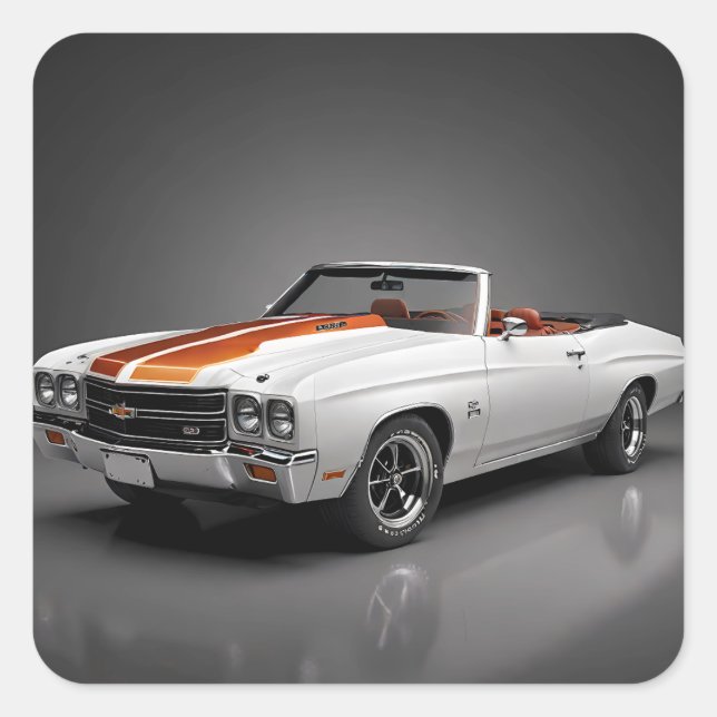 1970 Chevy Chevelle SS Convertible Square Sticker (Front)