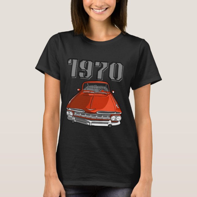 1970 Classic Old Red Car T-Shirt (Front)