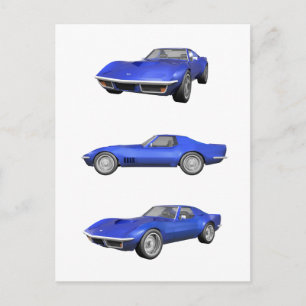 1970 Corvette: Blue Finish: Postcard