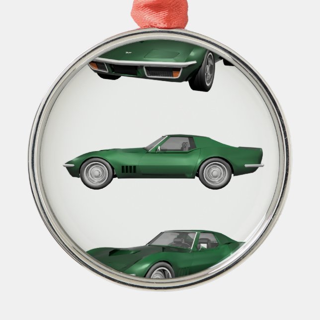 1970 Corvette: Green Finish Metal Tree Decoration (Front)