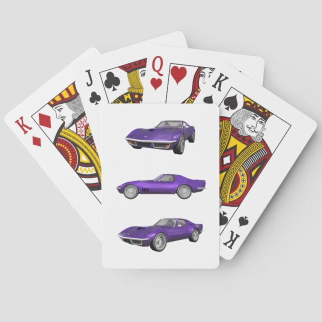 1970 Corvette: Purple Finish Playing Cards (Back)