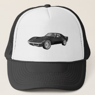 1970 Corvette Sports Car: Black Finish Trucker Hat